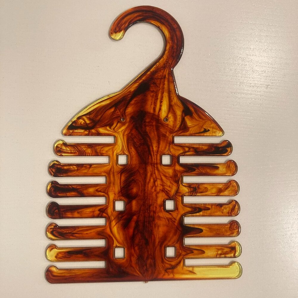 Vintage Tortoise Shell Tie and Cufflinks Hanger 1979 Norbert Specialty Corp